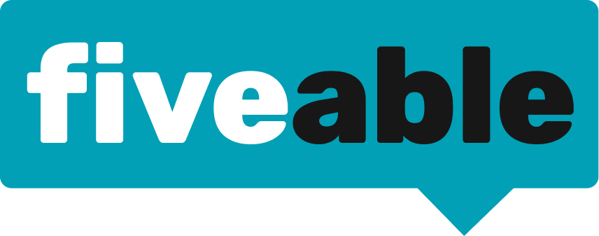 fiveable logo black and white text on a teal speech bubble